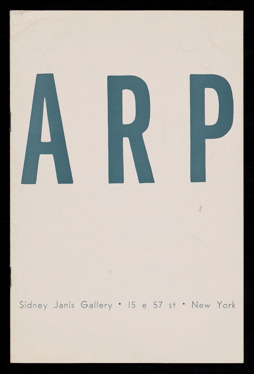 From Emily Hall Tremaine's artist file for Jean Arp