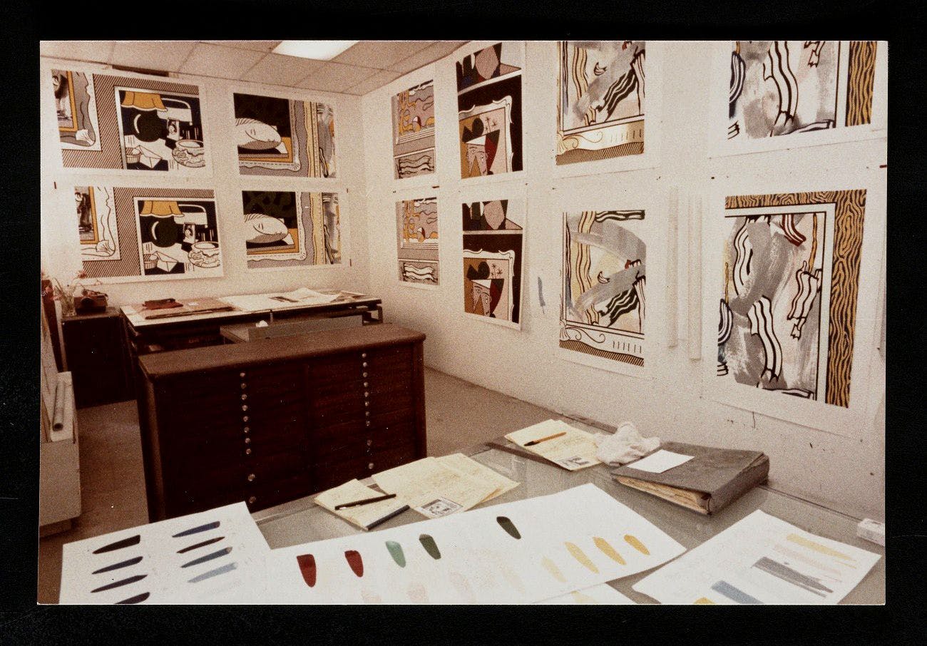 Roy Lictenstein's studio, circa 1985