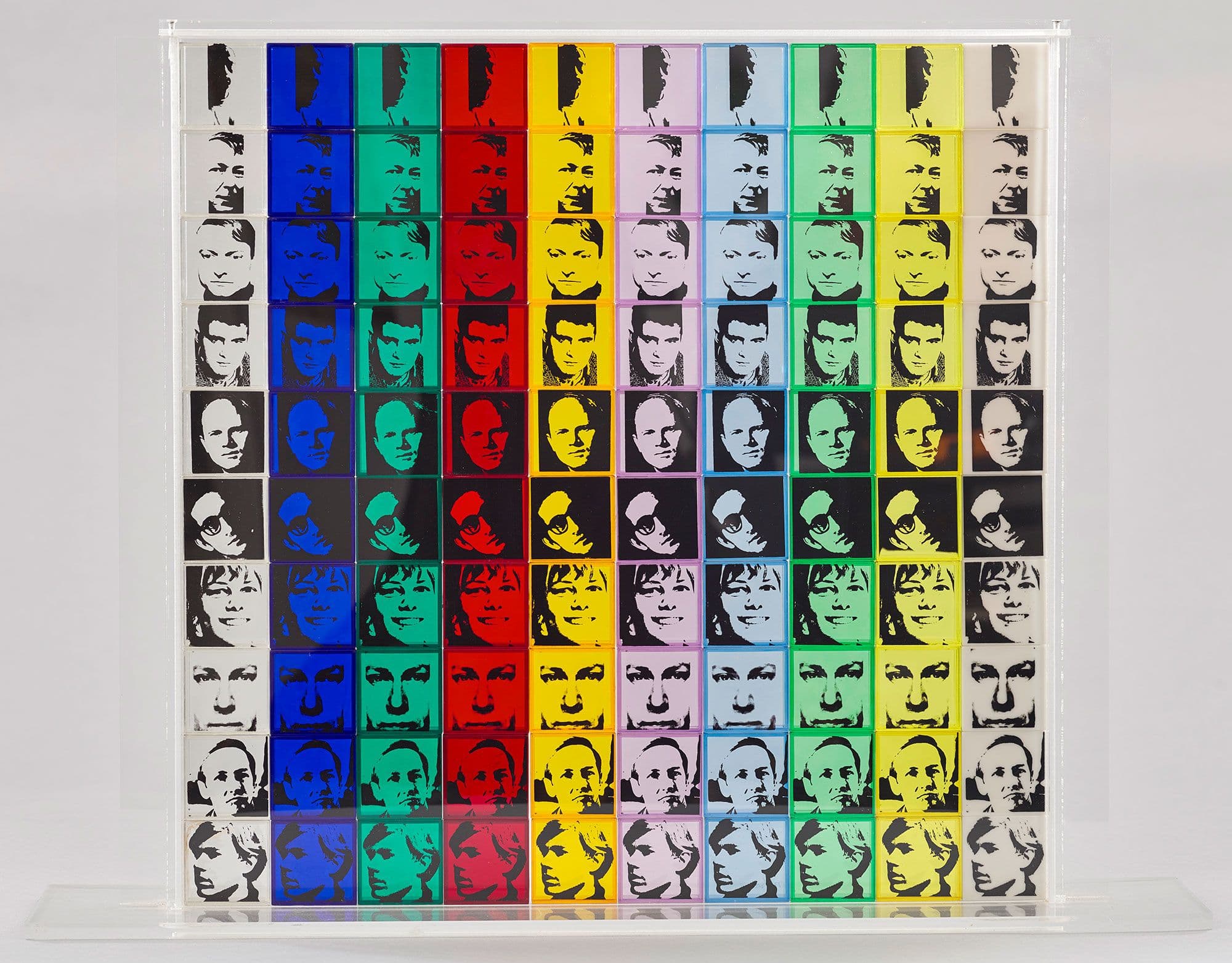 Andy Warhol American, 1928-1987 "Portraits of Artists" (from the Portfolio "Ten from Leo Castelli), 1967 Silkscreen on styrene; ed. 126/200, 21 x 27 1/8 x 5 9/16 in. (53.3 x 68.9 x 14.1 cm), height x width x depth, including base