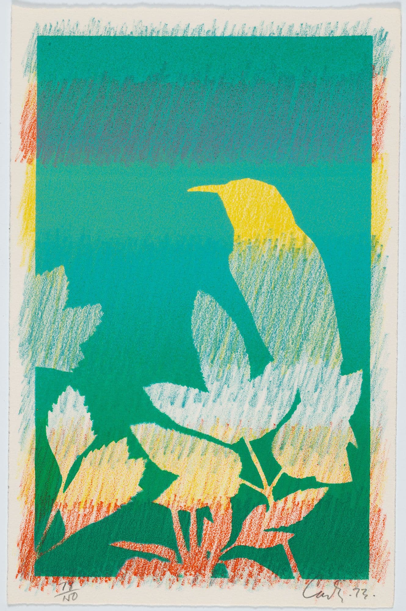 Enrique Castro-Cid Chilean, 1937-1992 Bird, 1973 Color lithograph on paper; ed. 78/150, 11 1/2 x 7 1/2 in. (29.2 x 19.1 cm), height x width