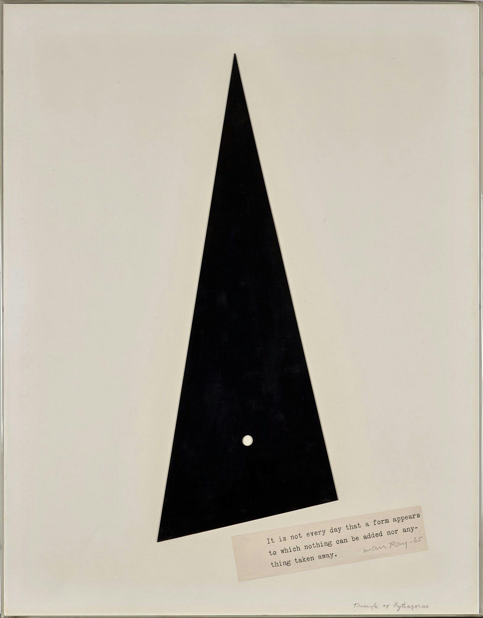 Man Ray American, 1890-1976 Triangle of Pythagoras, 1965 Plastic on paper, 25 1/4 x 19 5/8 in. (64.1 x 49.9 cm), height x width