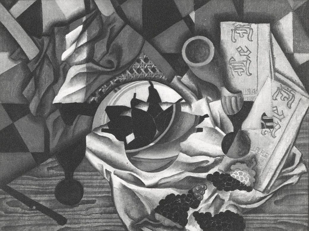 Juan Gris, Poires et raisins sur une table