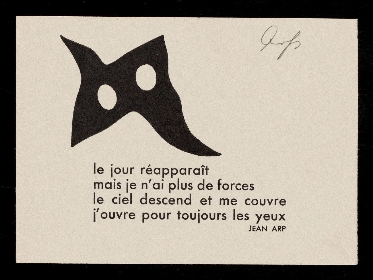 From Emily Hall Tremaine's artist file for Jean Arp